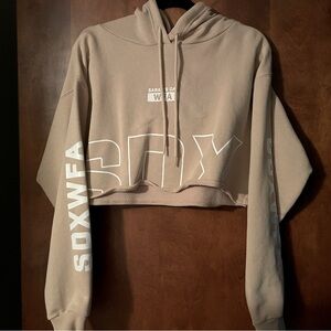 SDXWFA Sarah’s Day x White Fox Athletic Sand Tan Crop Hoodie top L